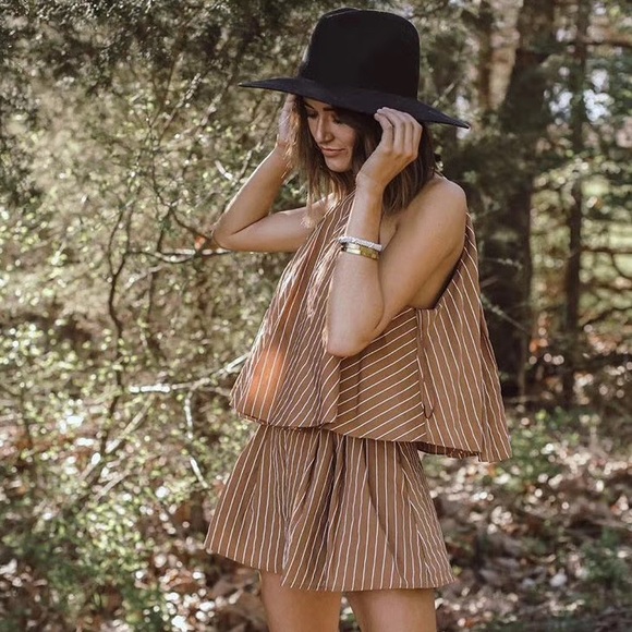 C/MEO Collective Brown Striped Top + Skort Set - Picture 4 of 6